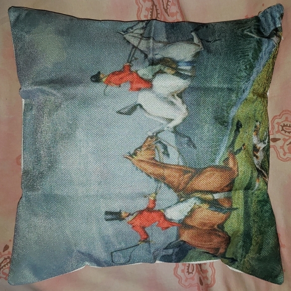 English Rider Horse Pillow Cover River Hound Dog Pony Equestrian England Farm - Picture 3 of 13